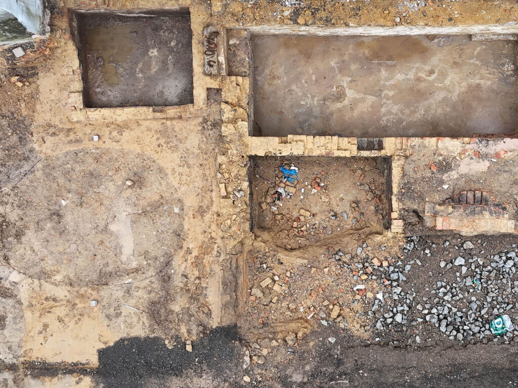 Archäologische Untersuchung aus der Vogelperspektive